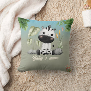 Cute Safari Animals 2 side Zebra Lion Cushion