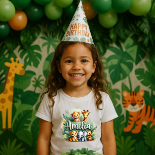 Cute Safari Animals Amelia Kids Tee