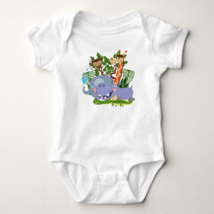 Cute Safari Animals Baby Bodysuit