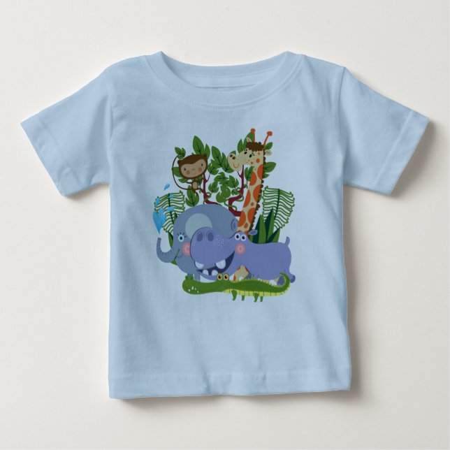 Cute Safari Animals Baby Romper Baby T-Shirt (Front)
