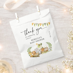 Cute Safari Animals Baby Shower Brunch Party Favour Bag