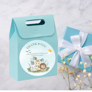 Cute Safari Animals Baby Shower  Classic Round Sticker