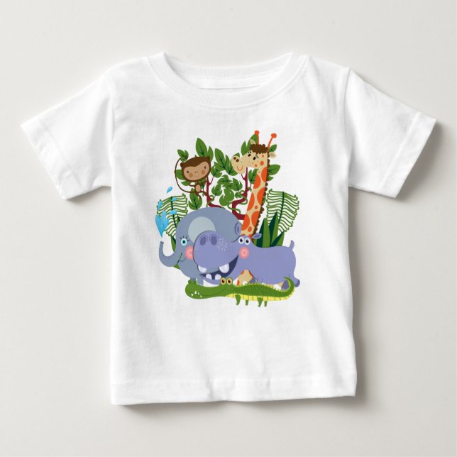 Cute Safari Animals Baby T-Shirt (Front)