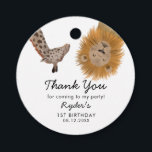 Cute Safari Animals Birthday Party Favour Tags<br><div class="desc">Cute safari theme kid's birthday party favour tag featuring illustration of a lion and giraffe. The text says "thank you for coming to my party!" Great for a boy's party.</div>