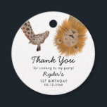 Cute Safari Animals Birthday Party Favour Tags<br><div class="desc">Cute safari theme kid's birthday party favour tag featuring illustration of a lion and giraffe. The text says "thank you for coming to my party!" Great for a boy's party.</div>