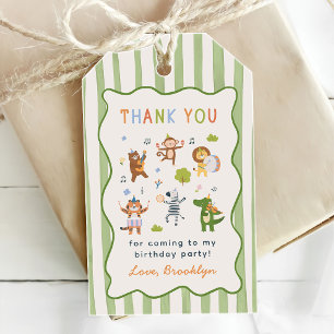 Cute Safari Animals Boy 1st Birthday Gift Tags