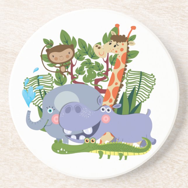 Cute Safari Animals Coaster (Front)