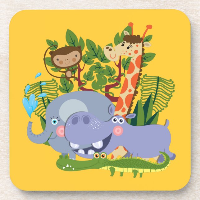 Cute Safari Animals Coaster (Front)