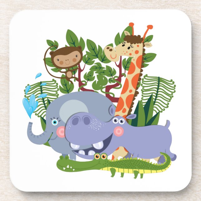 Cute Safari Animals Coaster (Front)