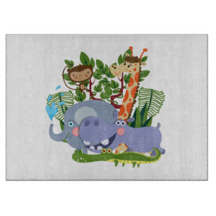 Cute Safari Animals Cutting Board