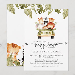Cute Safari Animals Drive-By Baby Shower