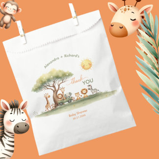 Cute safari animals gender neutral baby shower favour bag
