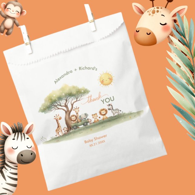 Cute safari animals gender neutral baby shower favour bag (Creator Uploaded)