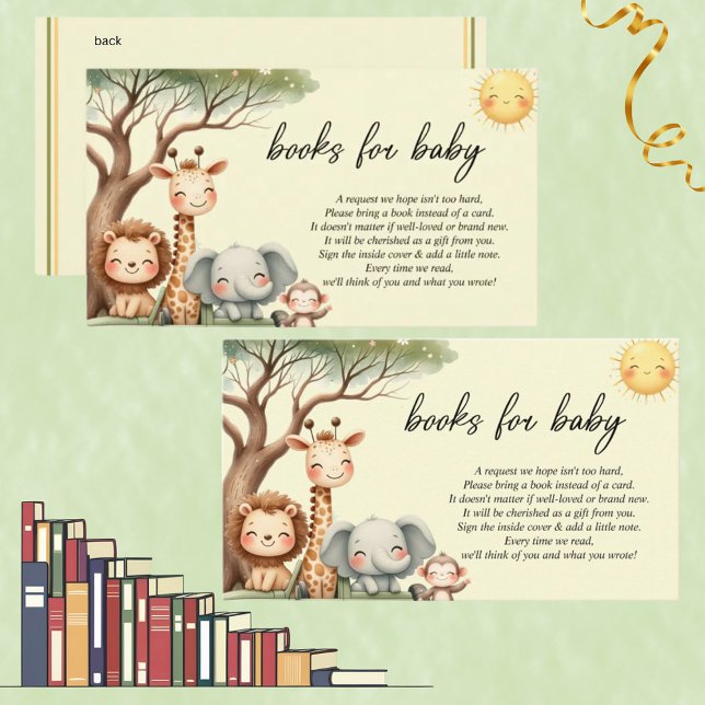Cute Safari Animals gender neutral books for baby Enclosure Card (Creator Uploaded)