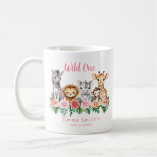 Cute Safari Animals Girl Baby Shower Coffee Mug
