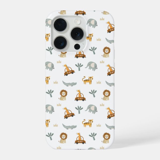 Cute Safari Animals Jungle Pattern Phone Case (Back)