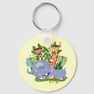 Cute Safari Animals Key Ring