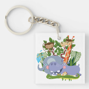 Cute Safari Animals Key Ring