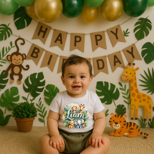 Cute Safari Animals Liam Kids Tee