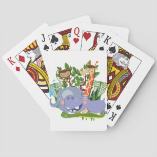 Cute Safari Animals Playing Cards
