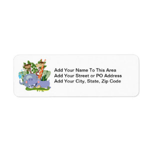Cute Safari Animals Return Address Label