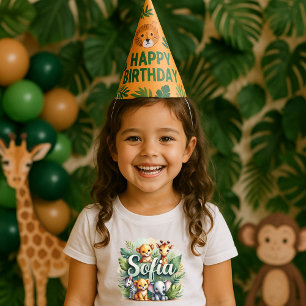 Cute Safari Animals Sofia Kids Tee