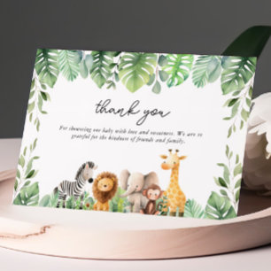 Cute Safari Animals Thank You Card