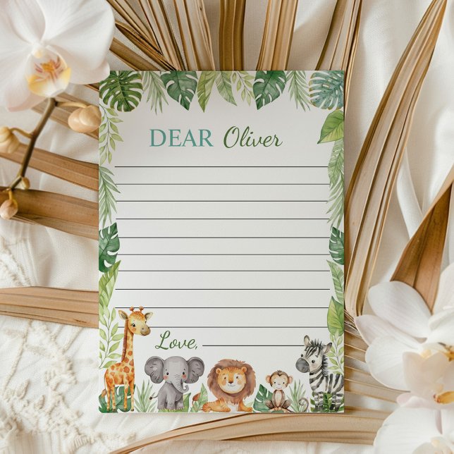 Cute Safari Animals Time Capsule Note Message Card (Creator Uploaded)
