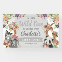 Cute Safari Animals Wild One Boy Baby Shower
