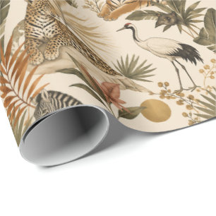 Cute Safari Animals Wrapping Paper