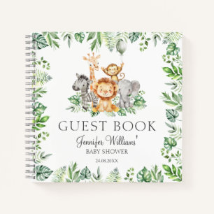 Cute Safari Baby Shower Guest Book Gift Notebook