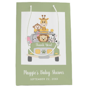 Cute Safari Baby Shower Thank You Medium Gift Bag