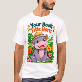 Cute Safari Explorer Baby Hippo Custom Kids T-Shirt