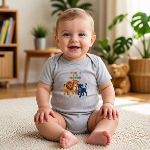 Cute Safari Friends It's More Fun Together Baby Bodysuit