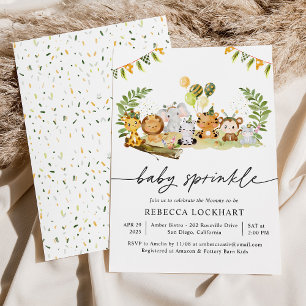 Cute Safari Gender Neutral Baby Sprinkle Invitation