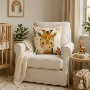 Cute Safari Giraffe Nursery Cushion