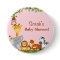 Cute Safari Jungle Animal Girl Baby Shower Button