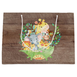 Cute Safari Jungle Animals Baby Shower Gift Bag