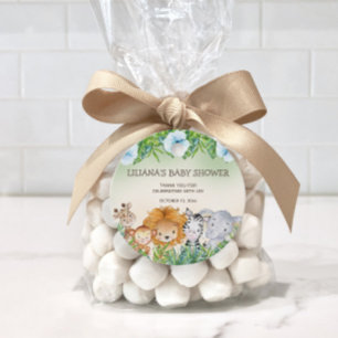 Cute Safari Jungle Animals Boy Baby Shower Favour Tags