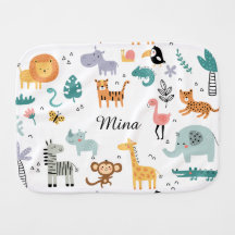 Cute Safari Jungle Animals Personalized Baby Name