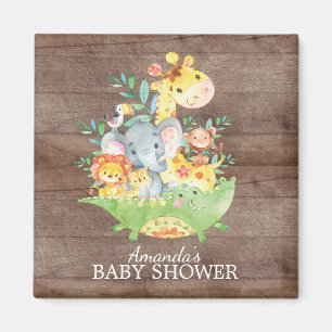 Cute Safari Jungle Baby Shower Favour Magnet