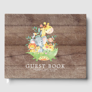 Cute Safari Jungle Baby Shower Guest Book