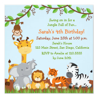 jungle birthday invitations