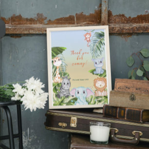 Cute Safari Jungle Little Animals Baby Shower Invi Poster