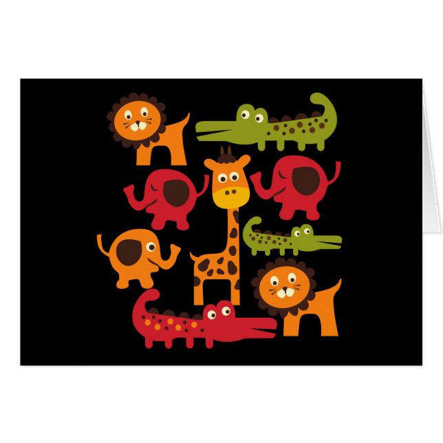 Cute Safari Jungle Zoo Animals Print Gifts (Front Horizontal)