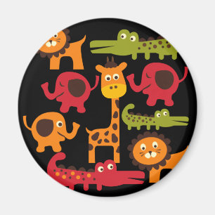 Cute Safari Jungle Zoo Animals Print Gifts Magnet