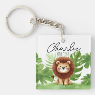 Cute Safari Lion Birthday Key Ring