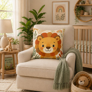 Cute Safari Lion Nursery Cushion