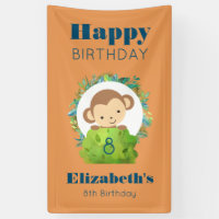 Cute Safari Monkey Happy Birthday