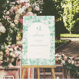 Cute Safari Toile de Jouy   Mint Baby Shower  Poster